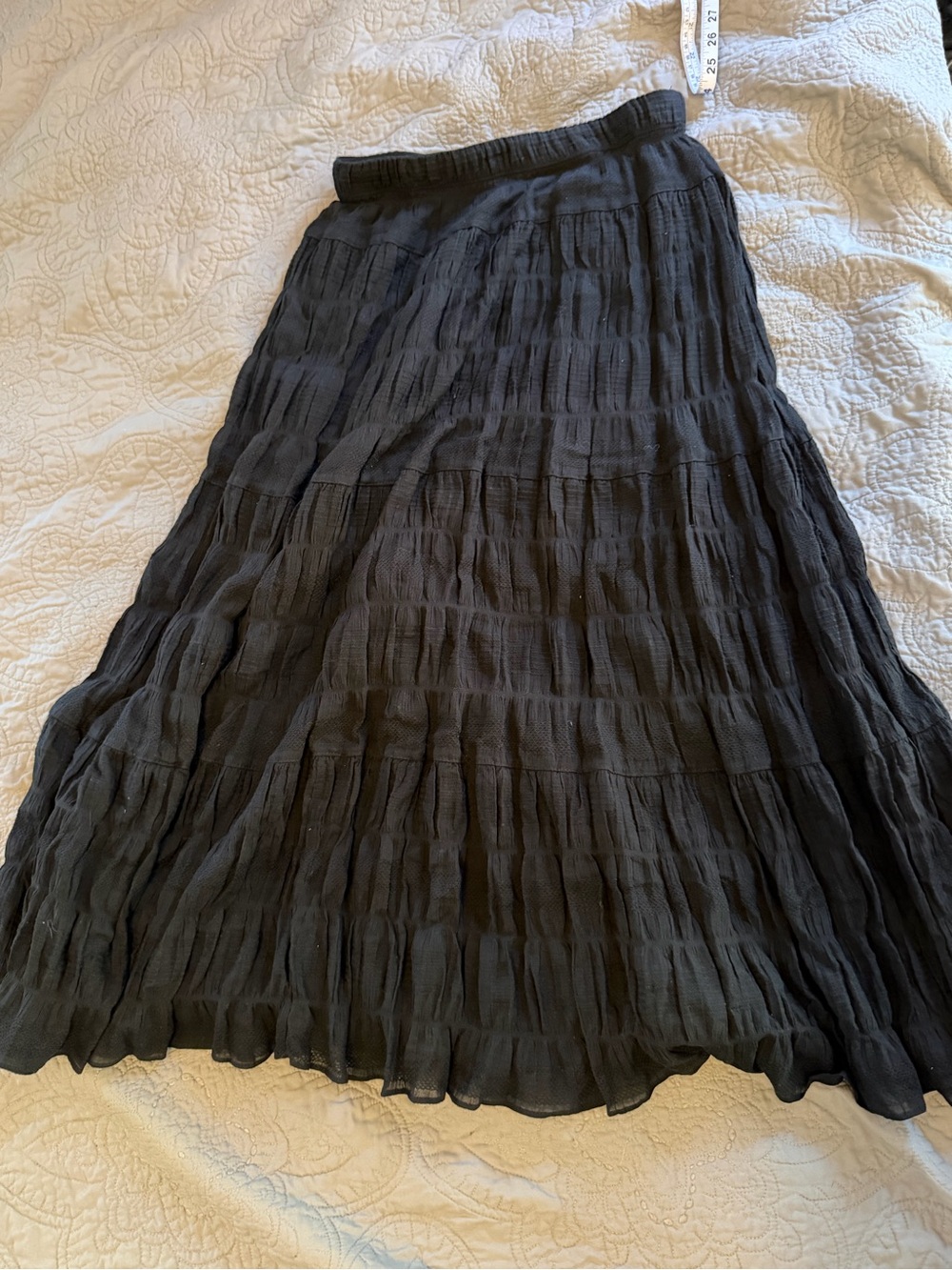 Max Studio witchy Black Tiered Maxi Skirt- NWT